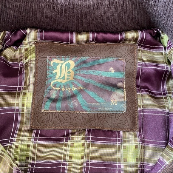 B by Burton Womens Brown Wool Blend 1/2 Zip Pullover Heavy Hooded Sz M - Picture 9 of 12